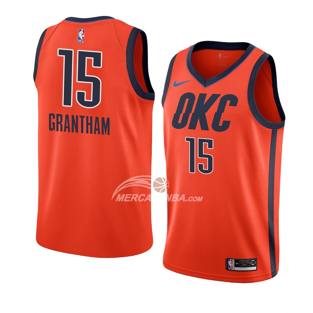 Maglia Oklahoma City Thunder Turquoise Donte Grantham Earned 2018-19 Arancione